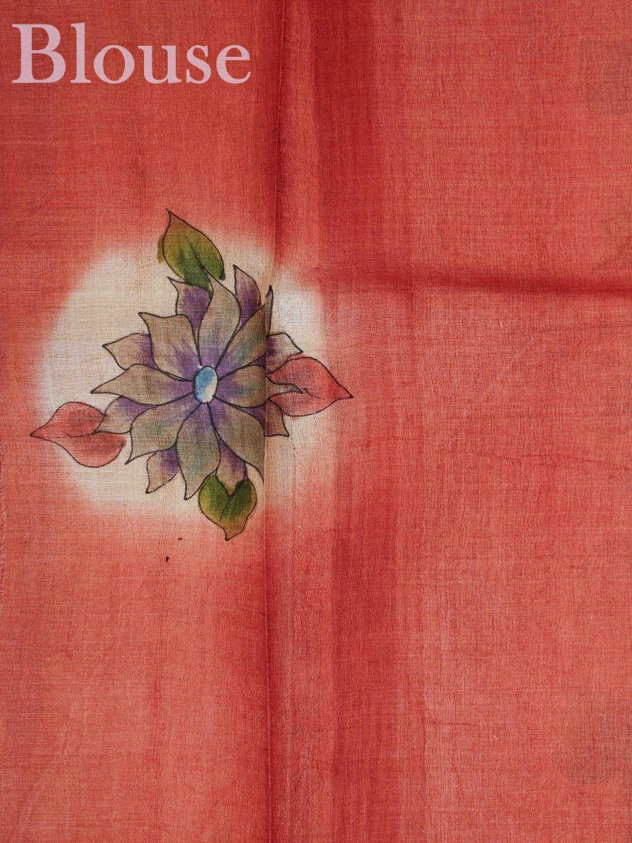 Tussars Beige 100% Pure Tussar - Manoranjitham Weaves - Handloom Store