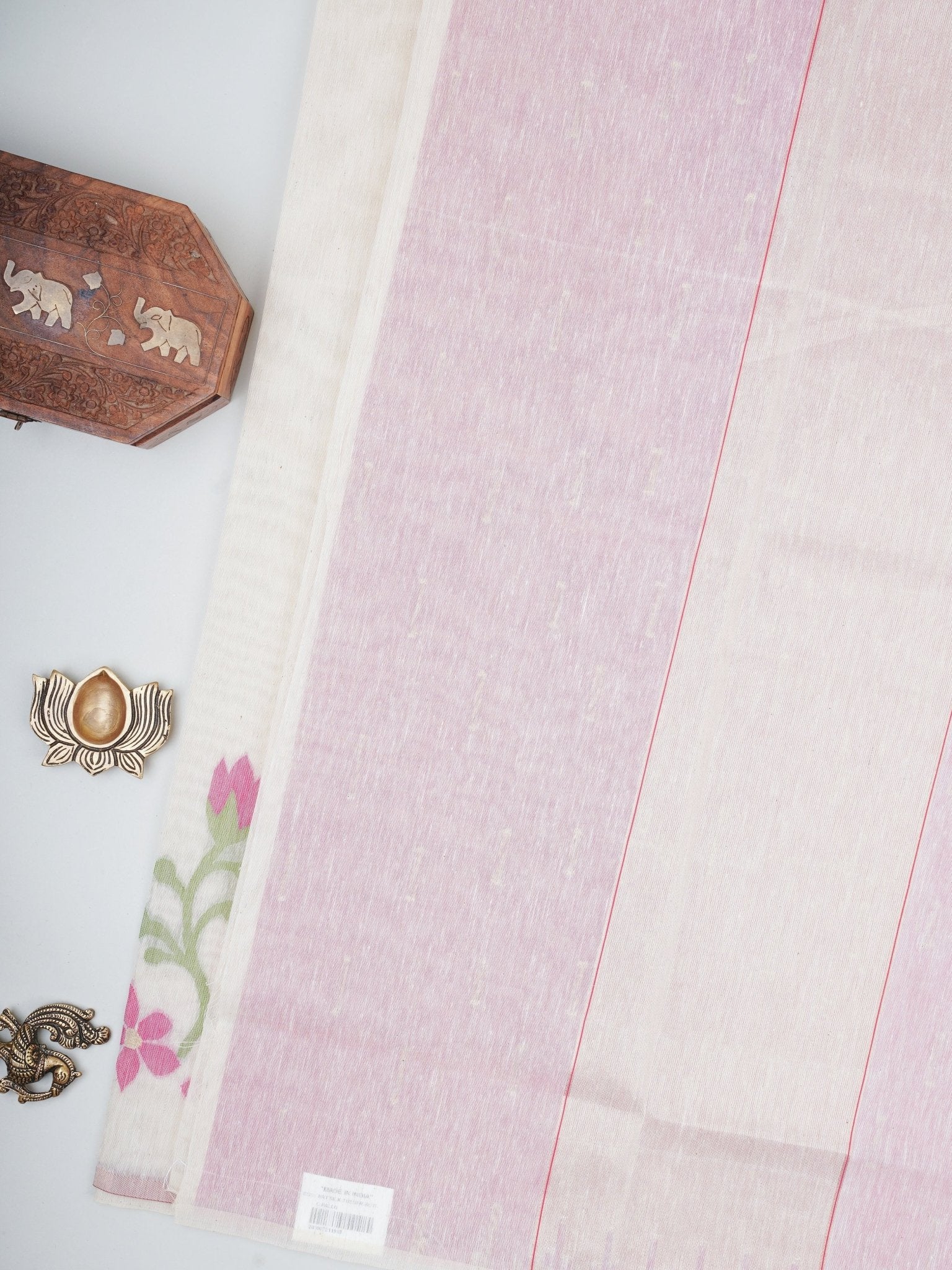 Cottons Cream Kora Cotton - Manoranjitham Weaves - Handloom Store