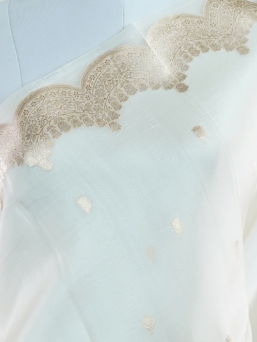 Katan Cream 100% Pure Katan Soft Silk - Manoranjitham Weaves - Handloom Store