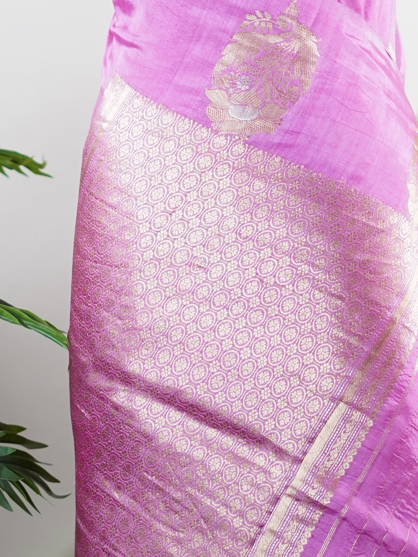 Katan pink 100% Pure Katan Silk - Manoranjitham Weaves - Handloom Store
