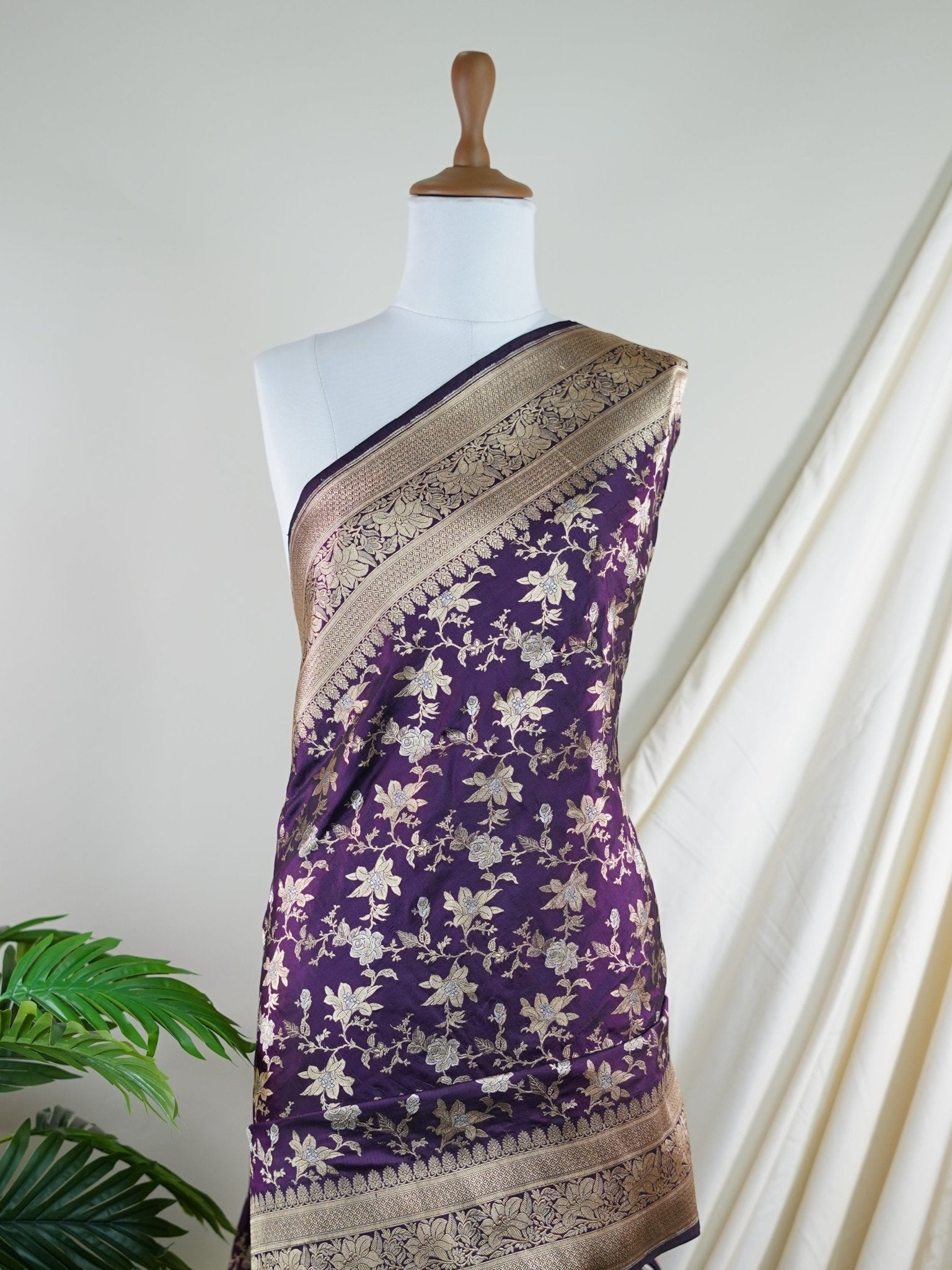 Katan Cream 100% Pure Katan Silk - Manoranjitham Weaves - Handloom Store