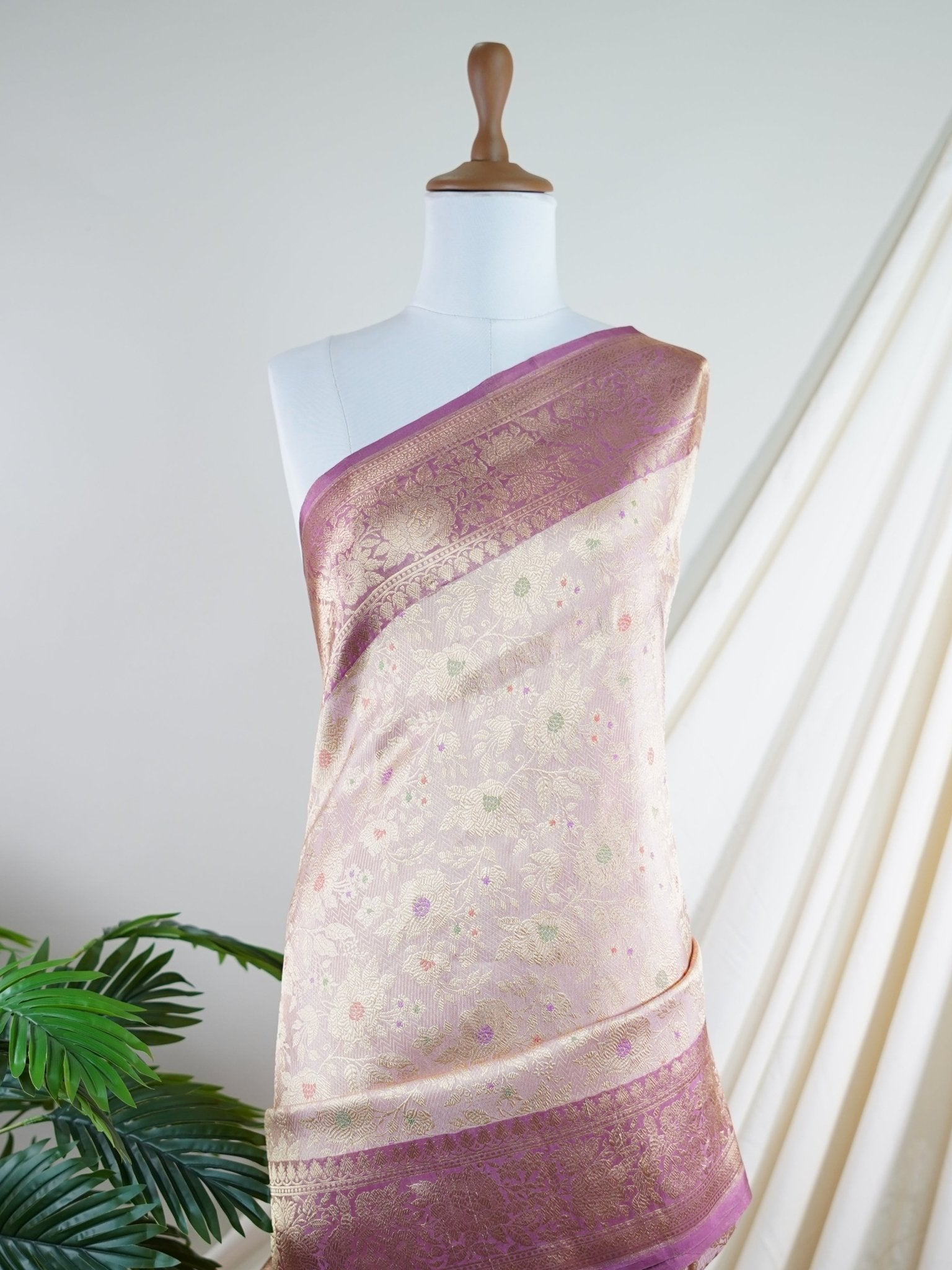 Katan Cherry Blossom 100% Pure Katan Silk - Manoranjitham Weaves - Handloom Store