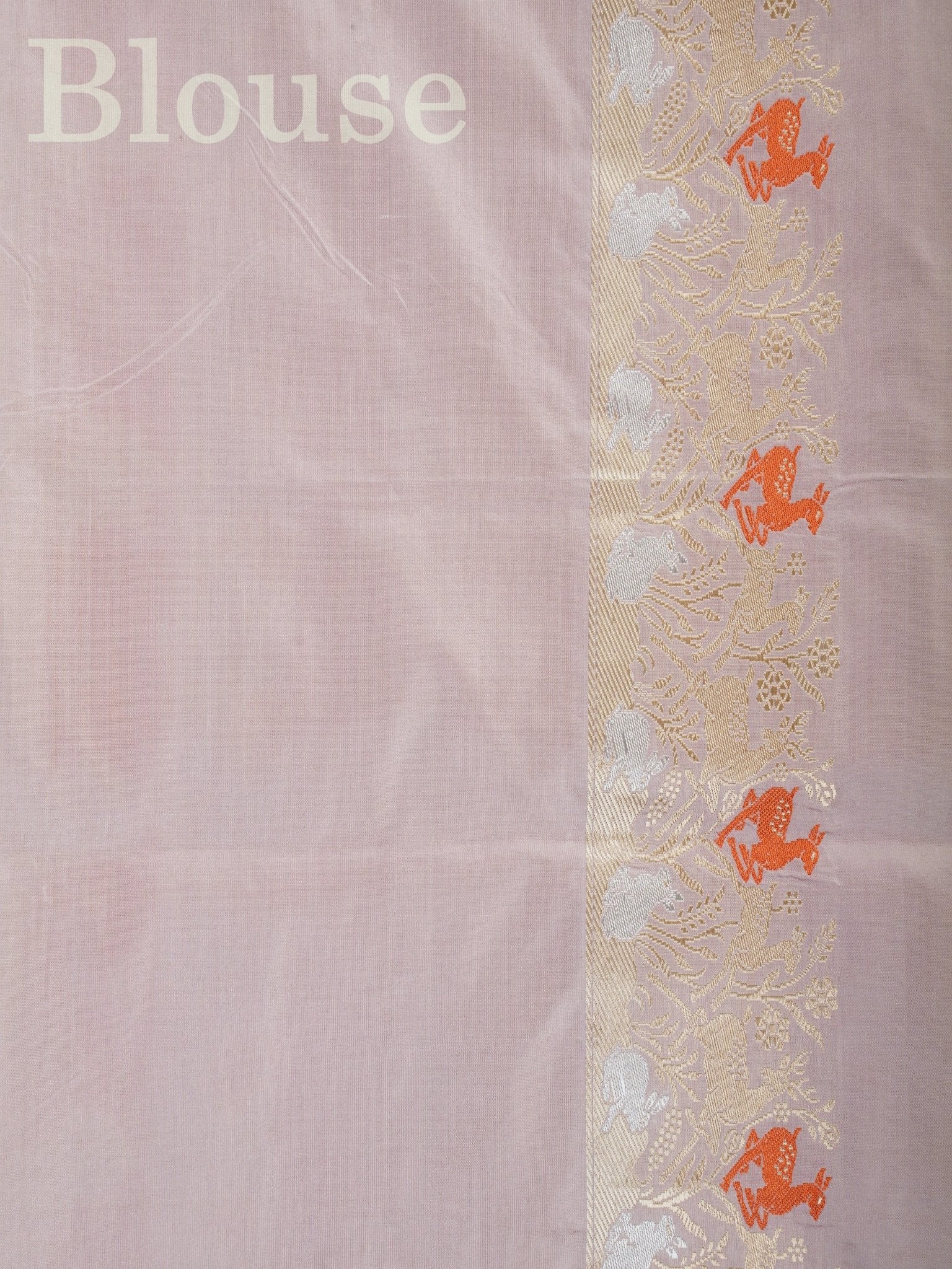 Katan Light Mauve 100% Pure Katan Silk - Manoranjitham Weaves - Handloom Store