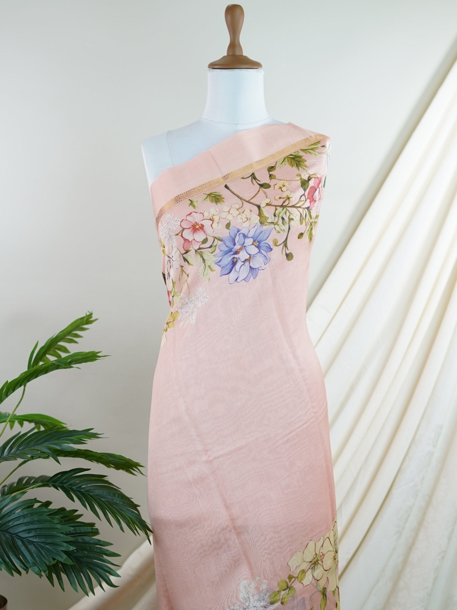 Cotton Peach Silk Cotton - Manoranjitham Weaves - Handloom Store