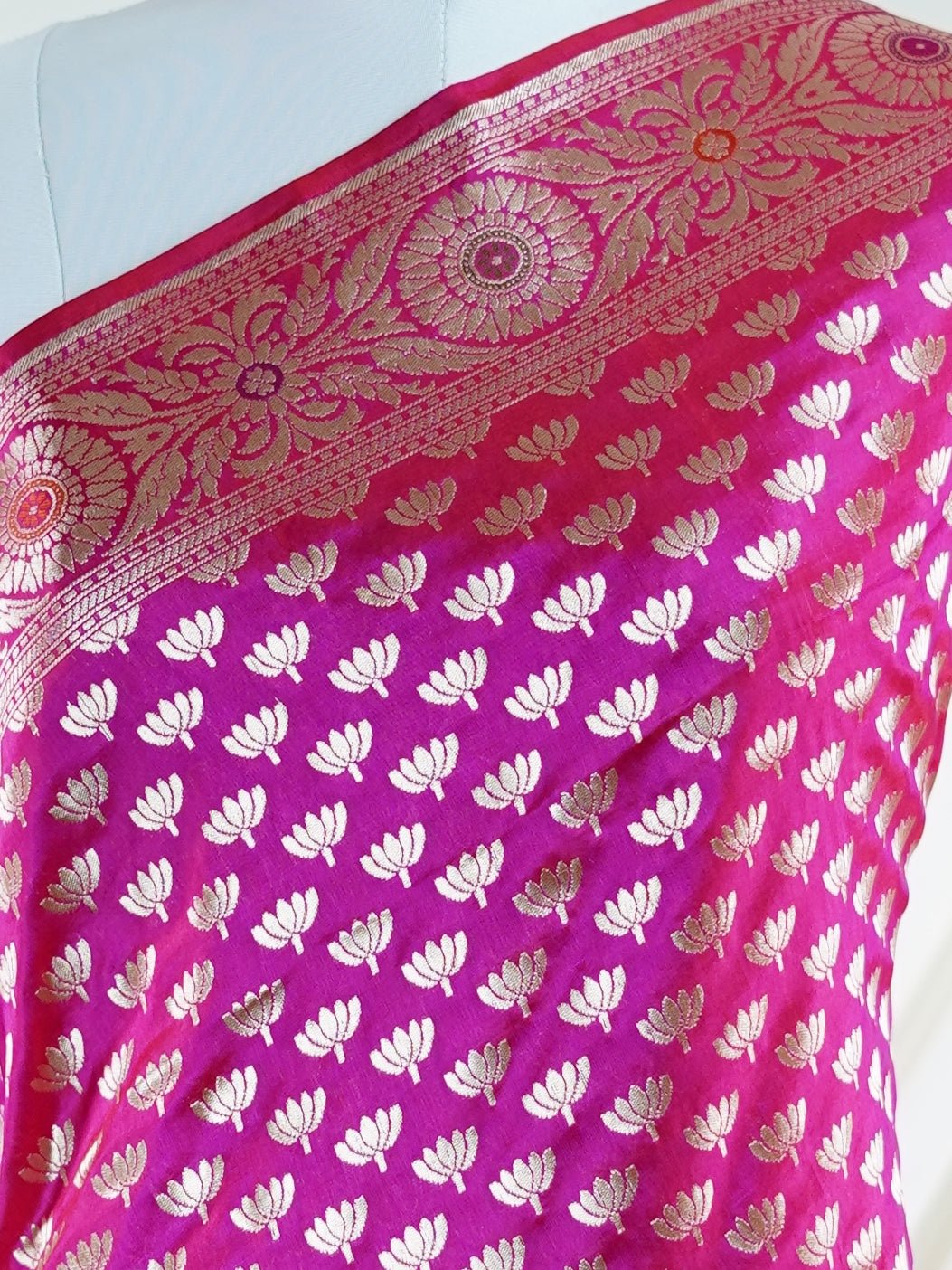 Katan Pink 100% Pure Katan Silk - Manoranjitham Weaves - Handloom Store