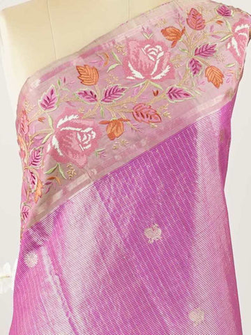 Kanchipuram Silk This opulent Kanjivaram silk saree glows with the richness of pure zari and the weight of tradition.br
Intricate Parsigara hand embroidery graces the borders and pallu, blending Tamil grandeur with Persian finesse.br
Each motif is a testament to time-honoured skill—luxury layered with legacy.br
A regal drape for weddings, heirloom moments, and celebrations of craftsmanship.br
#Manoranjitham #KanjivaramSilk #ParsigaraEmbroidery #HandloomLuxury #BridalSaree #HeirloomWeaves #TraditionMeetsEleg