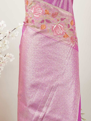 Kanchipuram Silk This opulent Kanjivaram silk saree glows with the richness of pure zari and the weight of tradition.br
Intricate Parsigara hand embroidery graces the borders and pallu, blending Tamil grandeur with Persian finesse.br
Each motif is a testament to time-honoured skill—luxury layered with legacy.br
A regal drape for weddings, heirloom moments, and celebrations of craftsmanship.br
#Manoranjitham #KanjivaramSilk #ParsigaraEmbroidery #HandloomLuxury #BridalSaree #HeirloomWeaves #TraditionMeetsEleg