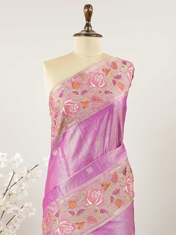 Kanchipuram Silk This opulent Kanjivaram silk saree glows with the richness of pure zari and the weight of tradition.br
Intricate Parsigara hand embroidery graces the borders and pallu, blending Tamil grandeur with Persian finesse.br
Each motif is a testament to time-honoured skill—luxury layered with legacy.br
A regal drape for weddings, heirloom moments, and celebrations of craftsmanship.br
#Manoranjitham #KanjivaramSilk #ParsigaraEmbroidery #HandloomLuxury #BridalSaree #HeirloomWeaves #TraditionMeetsEleg