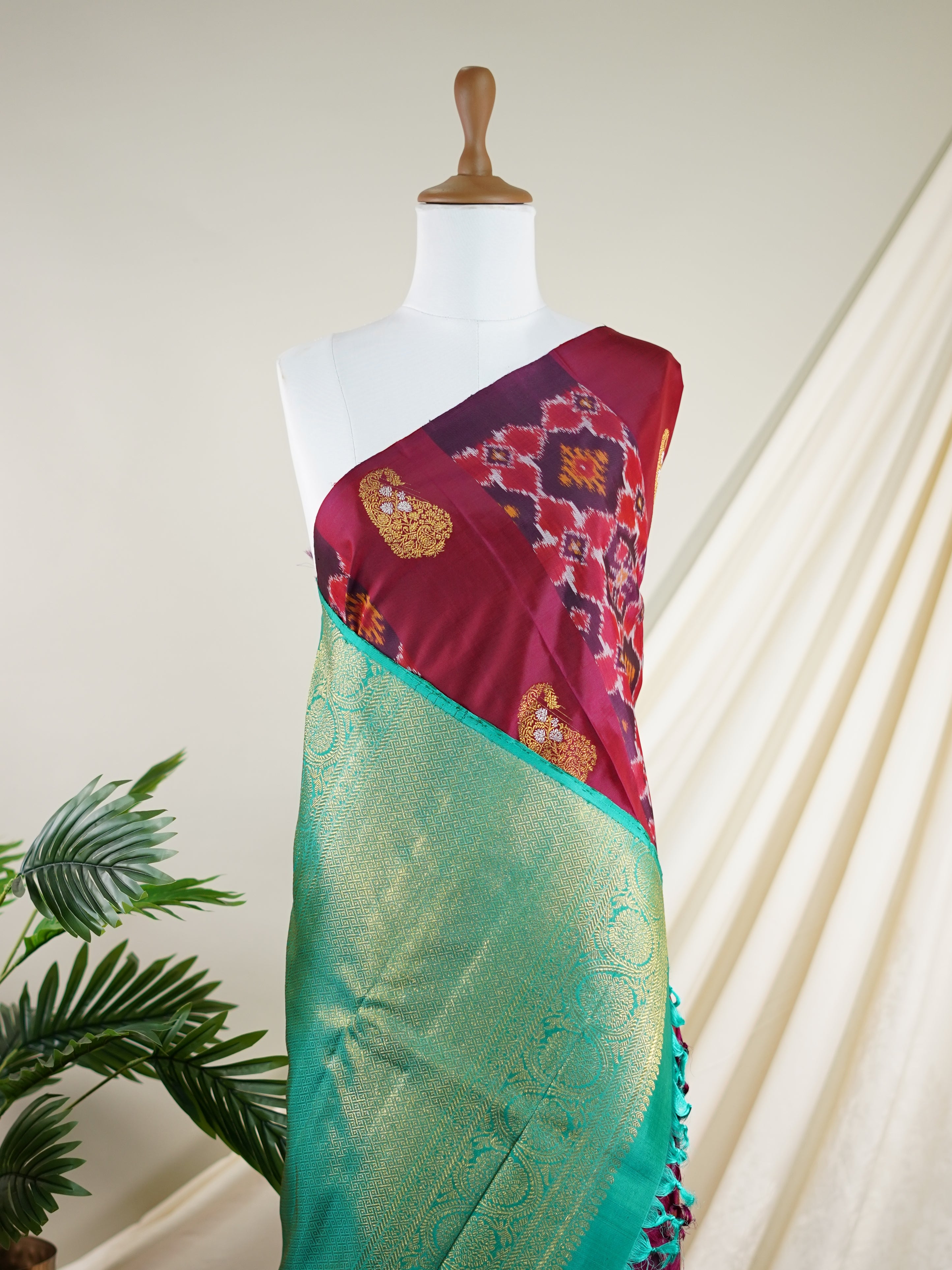 Kanchipuram Silk Pink 100% Pure Silk  - Manoranjitham Weaves - Handloom Store