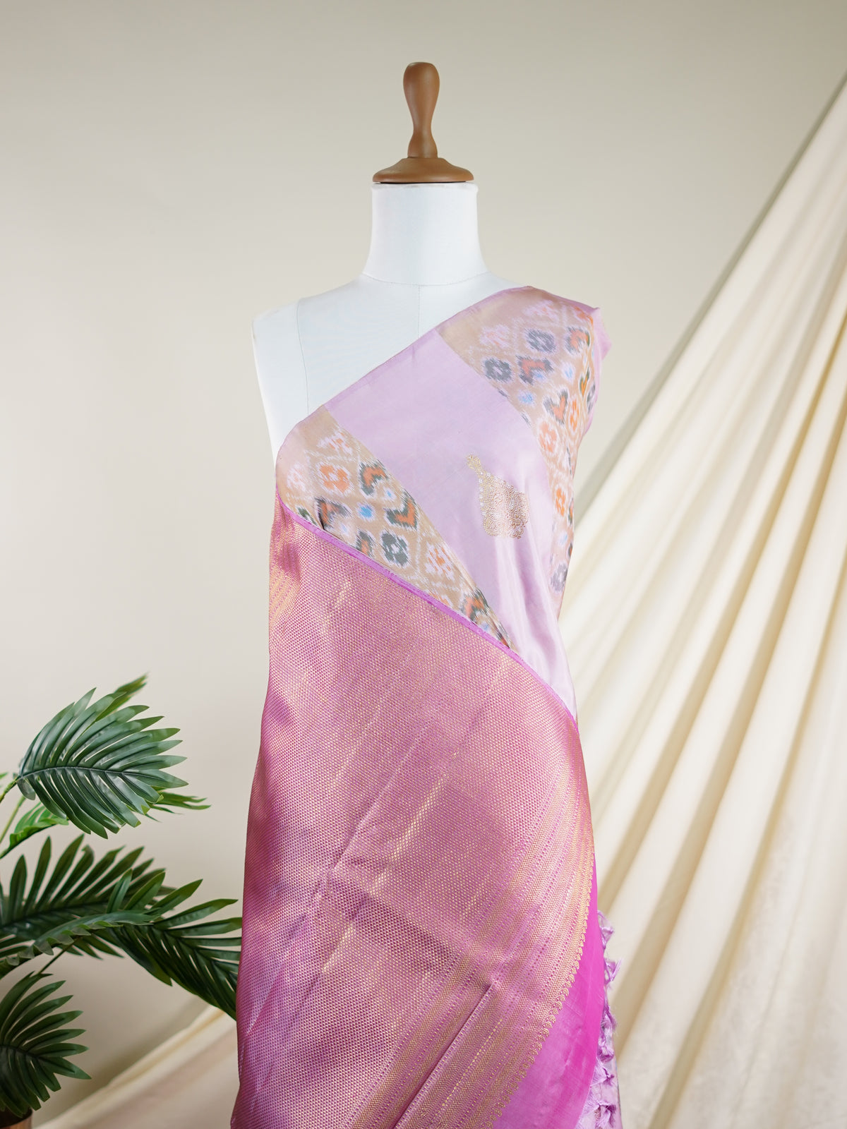 Kanchipuram Silk Lavander 100% Pure Silk  - Manoranjitham Weaves - Handloom Store