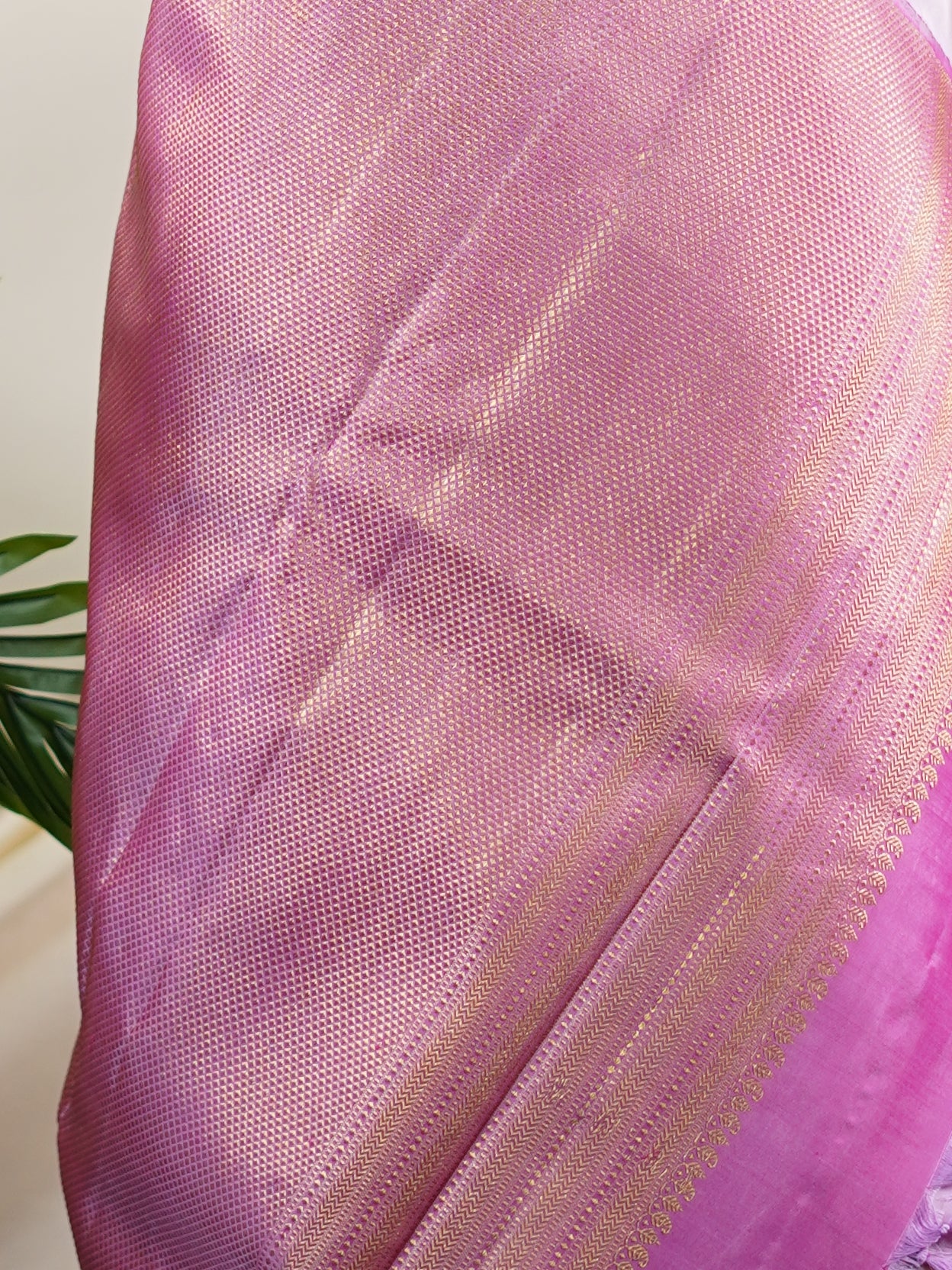 Kanchipuram Silk Lavander 100% Pure Silk  - Manoranjitham Weaves - Handloom Store