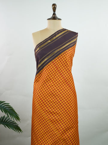 Kanchipuram Silk A lively mix of multi-colours balanced with earthy snuff brown borders in classic kattan checks. Woven in pure silk with rich zari, it’s a drape that blends vibrance with grounded elegance. Ideal for day-long functions and festive gatherings.
#KattanChecks #MultiColourSaree #PureSilkWeaves #TraditionalSilk #Manoranjitham Lalitha - Manoranjitham Weaves - Handloom Store