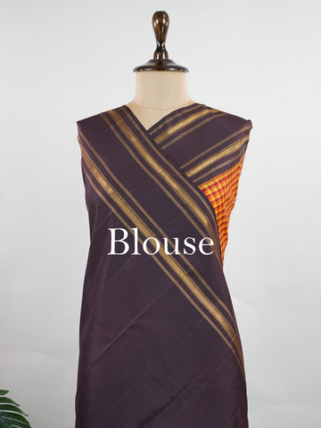Kanchipuram Silk A lively mix of multi-colours balanced with earthy snuff brown borders in classic kattan checks. Woven in pure silk with rich zari, it’s a drape that blends vibrance with grounded elegance. Ideal for day-long functions and festive gatherings.
#KattanChecks #MultiColourSaree #PureSilkWeaves #TraditionalSilk #Manoranjitham Lalitha - Manoranjitham Weaves - Handloom Store