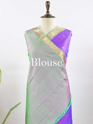 Mahatripura - Violet Pure Kanjivaram Silk Saree