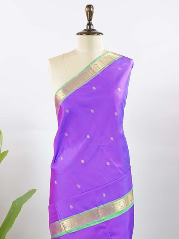 Mahatripura - Violet Pure Kanjivaram Silk Saree