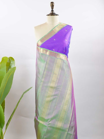 Mahatripura - Violet Pure Kanjivaram Silk Saree