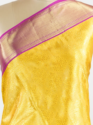 Priya – Yellow Pure Kanjivaram Silk Saree | Pure Zari