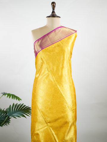 Priya – Yellow Pure Kanjivaram Silk Saree | Pure Zari