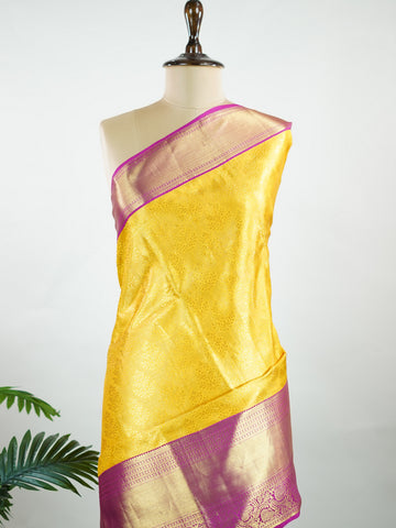 Priya – Yellow Pure Kanjivaram Silk Saree | Pure Zari