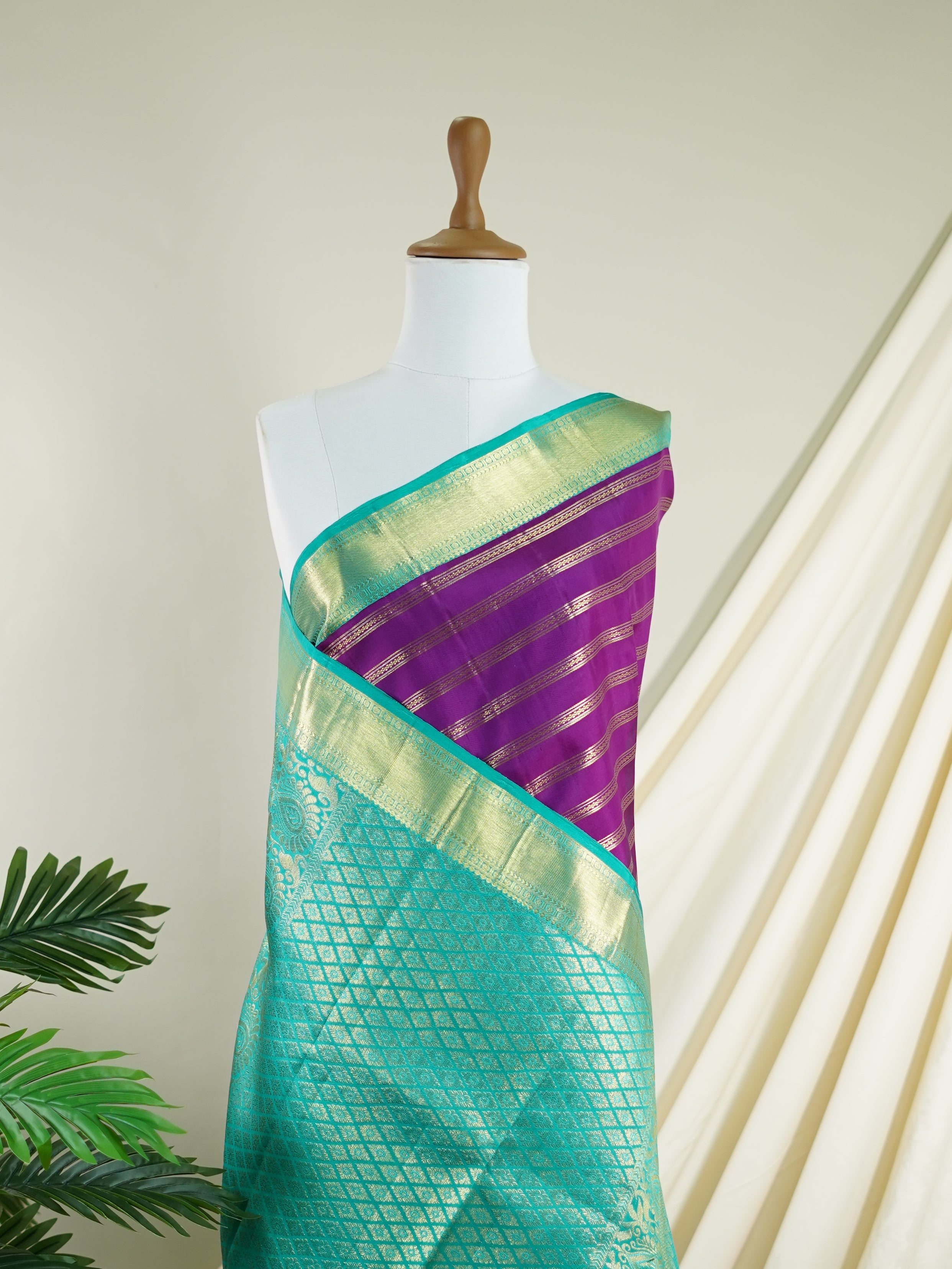 Kanchipuram Silk Dark Pink 100% Pure Silk  - Manoranjitham Weaves - Handloom Store