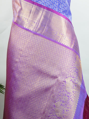 Kanchipuram Silk A masterpiece from Kanchipuram, this Kanjivaram saree in Royal Blue is a tribute to India's rich handloom legacy. The Pure Zari weaving and Buttis motifs make it a perfect choice for brides and celebrations. Every thread speaks of elegance, tradition, and the skilled hands that bring this saree to life. Bilaharia - Royal Blue Pure Kanjivaram Silk Saree | Pure Zari - Manoranjitham Weaves - Handloom Store