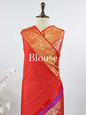 Kanchipuram Silk This 100% Pure Silk  silk saree, adorned in Red and detailed with Pure Zari weaving, reflects the grandeur of Maharashtra. The timeless Buttis motifs enhance its bridal charm. A perfect blend of luxury and tradition, it is designed for those who appreciate fine craftsmanship. Hemanta - Red Pure Kanjivaram Silk Saree | Pure Zari - Manoranjitham Weaves - Handloom Store