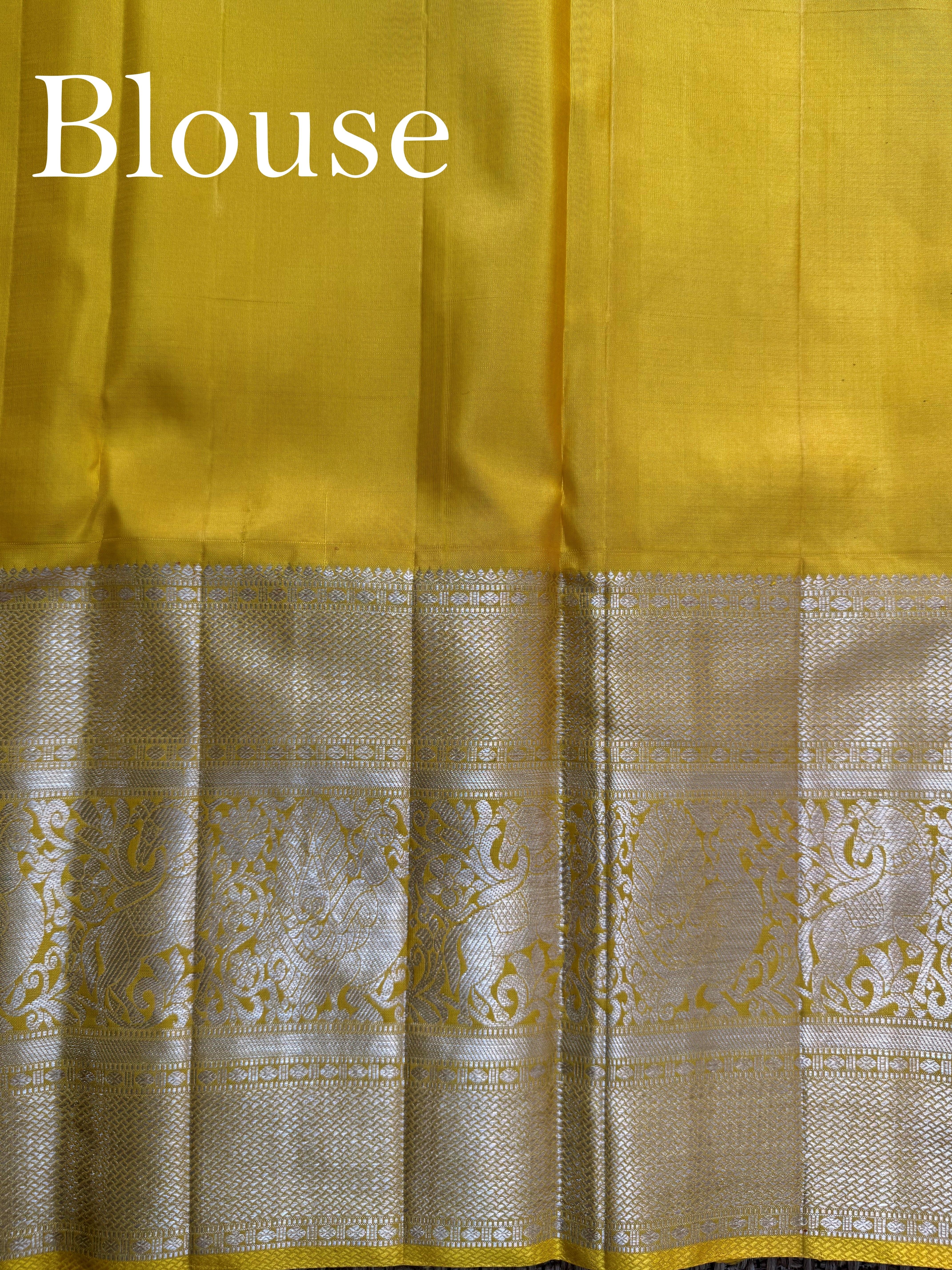 Kanchipuram Silk Yellow  100% Pure Silk  - Manoranjitham Weaves - Handloom Store