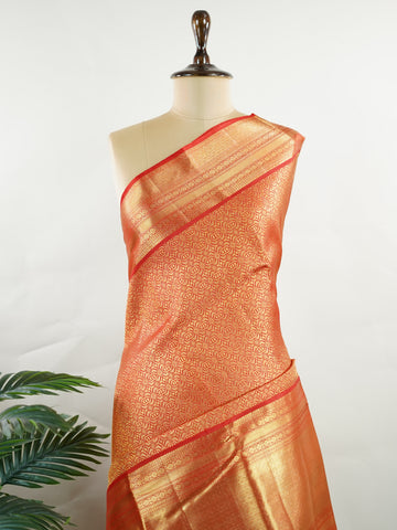 Kanchipuram Silk Kanjivaram silks are the crown jewels of South Indian weaving, renowned for their rich texture, vibrant colors, and exquisite zari work. Handwoven in Kanchipuram, these silks combine the finest mulberry silk with pure gold and silver threads, creating opulent sarees fit for weddings and grand celebrations. Each piece tells a story of tradition, craftsmanship, and timeless elegance. Devagandhari - Pure Kanjivaram Silk Saree - Manoranjitham Weaves - Handloom Store