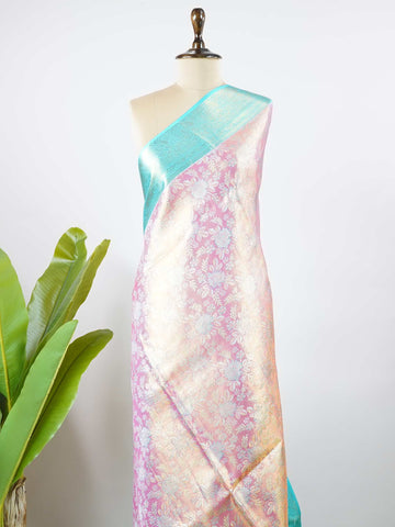 Atana - Pink Pure Kanjivaram Silk Saree | Zari Buttas