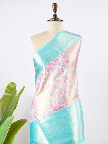 Atana - Pink Pure Kanjivaram Silk Saree | Zari Buttas