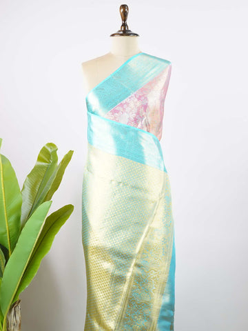 Atana - Pink Pure Kanjivaram Silk Saree | Zari Buttas