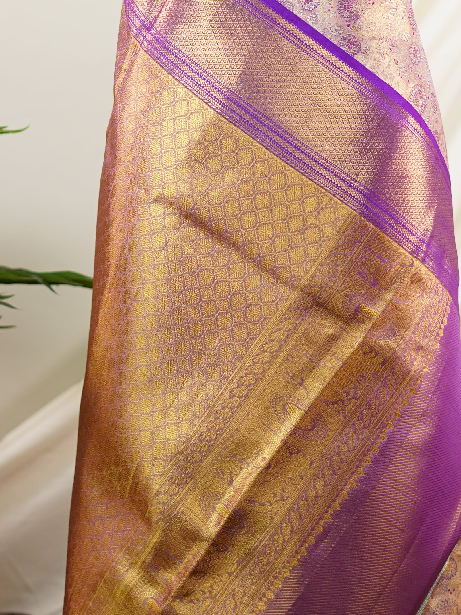 Kanchipuram Silk Hot Coral Pink 100% Pure Silk  - Manoranjitham Weaves - Handloom Store