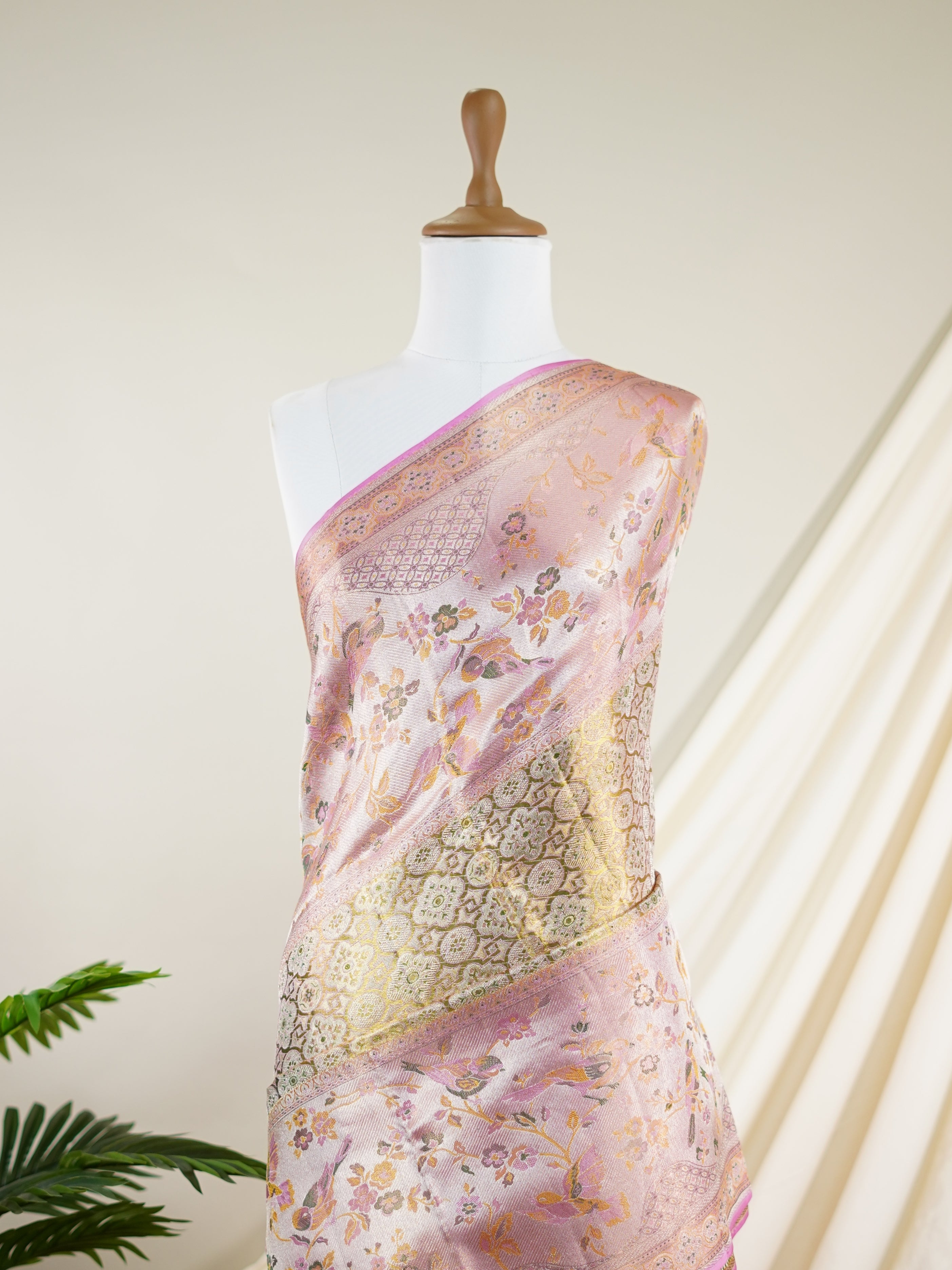 Kanchipuram Silk Golden 100% Pure Silk  - Manoranjitham Weaves - Handloom Store