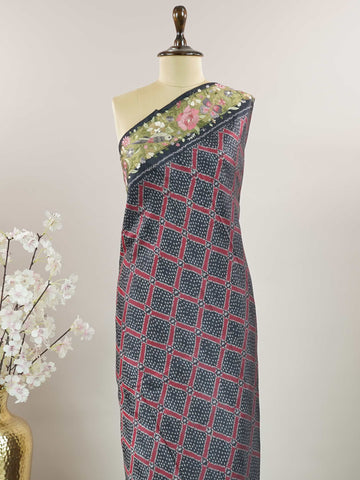 Pochampally Pochampally silks carry vibrant ikkat patterns, now graced with hand-embroidered Parsi Gara.br
A rare fusion of tradition and timeless elegance. Vaarahi - Handwork Embroidered Silk Saree | Ikkat Border - Manoranjitham Weaves - Handloom Store