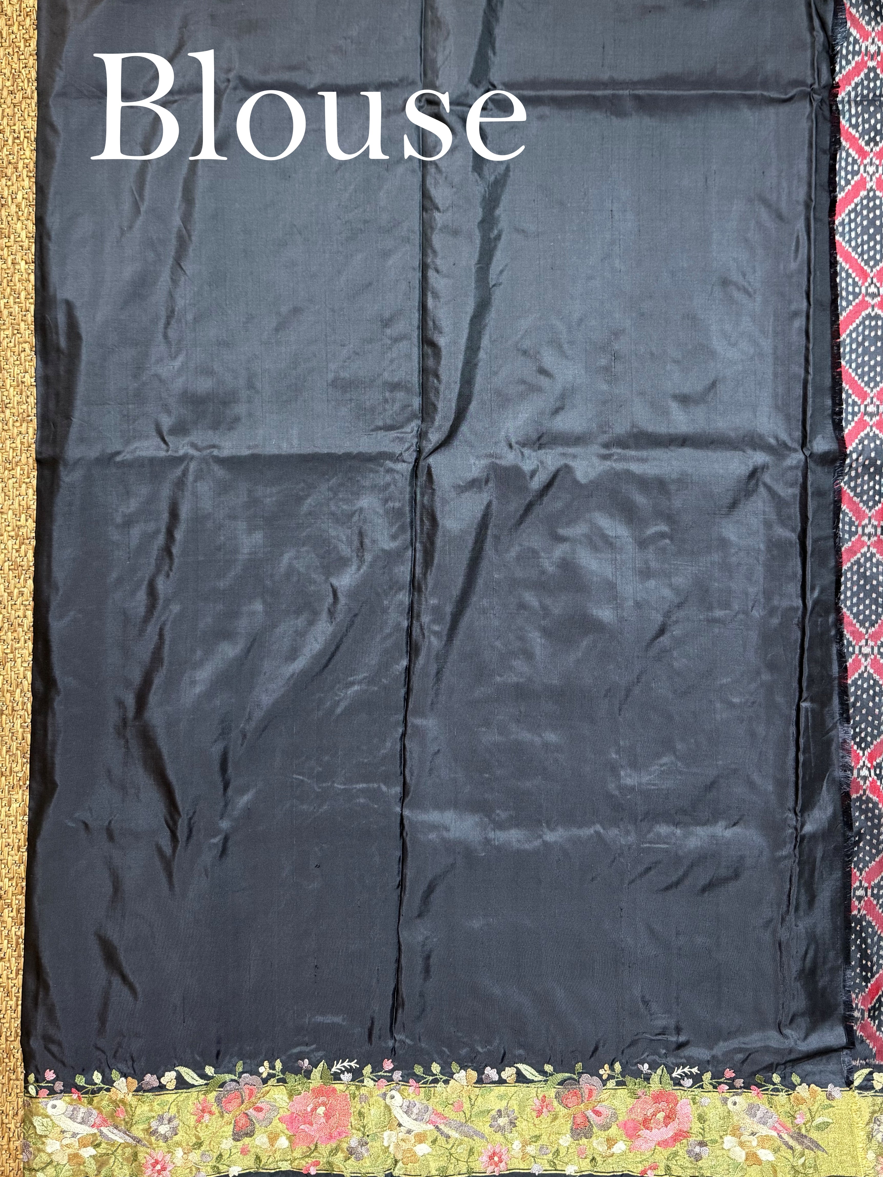 Pochampally Black 100% Pure Silk  - Manoranjitham Weaves - Handloom Store