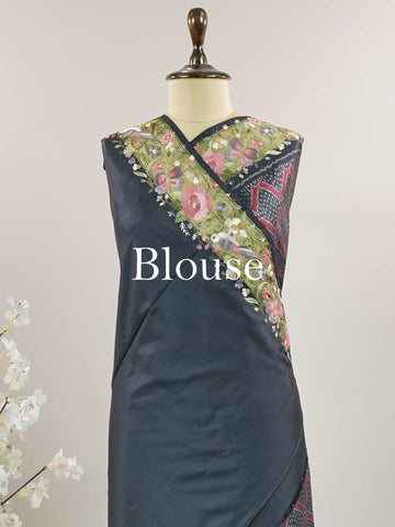 Pochampally Pochampally silks carry vibrant ikkat patterns, now graced with hand-embroidered Parsi Gara.br
A rare fusion of tradition and timeless elegance. Vaarahi - Handwork Embroidered Silk Saree | Ikkat Border - Manoranjitham Weaves - Handloom Store