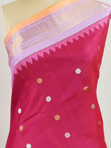 Gadwal Silk This pure handloom Gadwal saree is a testament to timeless tradition, crafted meticulously on looms by master weavers of Telangana. Its vibrant body and shimmering zari borders strike a perfect balance between grandeur and grace. Lightweight yet regal, it’s the ideal choice for weddings, temple visits, and family celebrations. A saree that carries heritage in every thread.

#Manoranjitham #GadwalSilk #HandloomSarees #TelanganaWeaves #HeirloomSilks #ZariElegance #BridalWeaves #TimelessTradition #