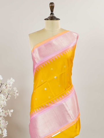 Gadwal Silk This pure handloom Gadwal saree is a testament to timeless tradition, crafted meticulously on looms by master weavers of Telangana. Its vibrant body and shimmering zari borders strike a perfect balance between grandeur and grace. Lightweight yet regal, it’s the ideal choice for weddings, temple visits, and family celebrations. A saree that carries heritage in every thread.

#Manoranjitham #GadwalSilk #HandloomSarees #TelanganaWeaves #HeirloomSilks #ZariElegance #BridalWeaves #TimelessTradition #