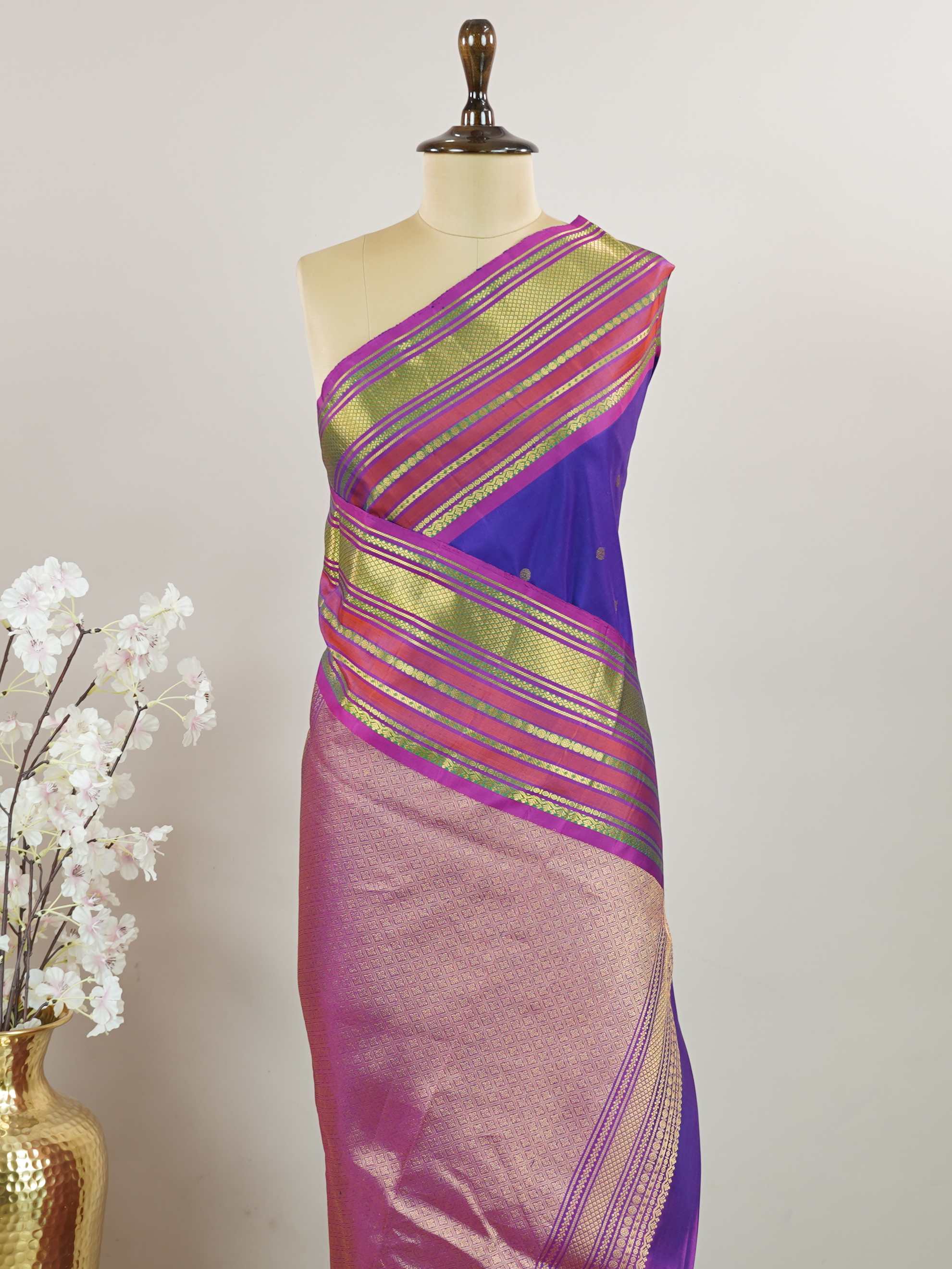 Gadwal Silk This pure handloom Gadwal saree is a testament to timeless tradition, crafted meticulously on looms by master weavers of Telangana. Its vibrant body and shimmering zari borders strike a perfect balance between grandeur and grace. Lightweight yet regal, it’s the ideal choice for weddings, temple visits, and family celebrations. A saree that carries heritage in every thread.

#Manoranjitham #GadwalSilk #HandloomSarees #TelanganaWeaves #HeirloomSilks #ZariElegance #BridalWeaves #TimelessTradition #