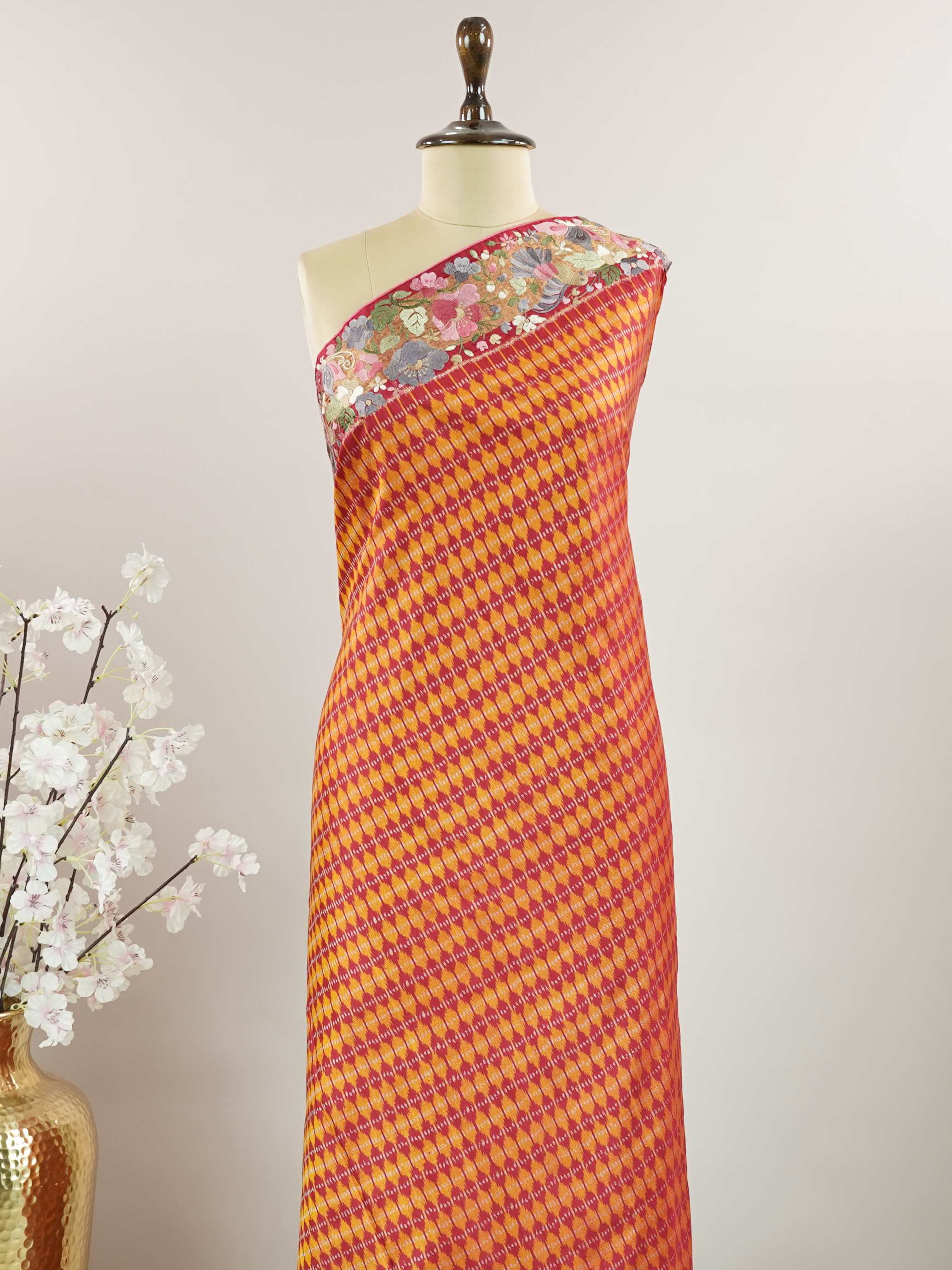 Gadwal Silk A regal Gadwal handloom saree in pure silk, adorned with intricate Parsigara embroidery on its pallu and blouse.br
The rich zari borders and silk body echo age-old craftsmanship, while the embroidery adds graceful finesse.br
This is heritage with a hint of embellishment—perfect for brides, weddings, and grand celebrations.br
Woven by legacy, touched by hand—where elegance meets embellishment.br
#Manoranjitham #GadwalSilk #ParsigaraWork #BridalWeaves #HandloomLuxury #TimelessTradition Sowmyaja - 