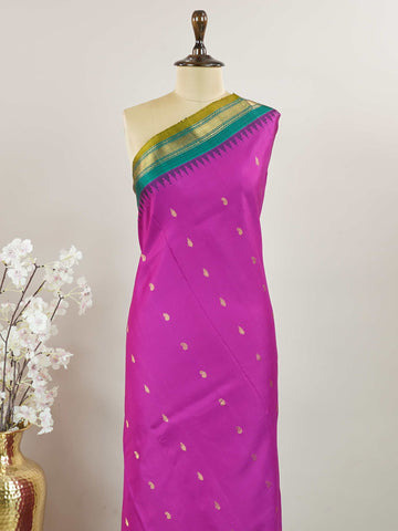 Gadwal Silk Gadwal handlooms are where simplicity meets regal artistry. Their contrast borders and rich pallus embody cultural pride. Anandamayi - Handloom Gadwal Silk Saree | Pure Silk | Zari Border - Manoranjitham Weaves - Handloom Store
