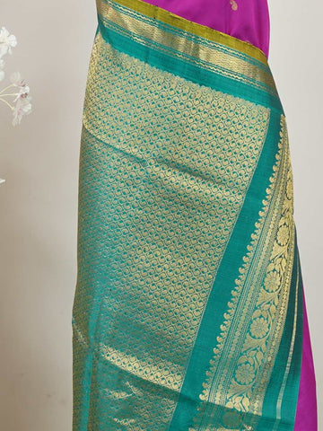 Gadwal Silk Gadwal handlooms are where simplicity meets regal artistry. Their contrast borders and rich pallus embody cultural pride. Anandamayi - Handloom Gadwal Silk Saree | Pure Silk | Zari Border - Manoranjitham Weaves - Handloom Store