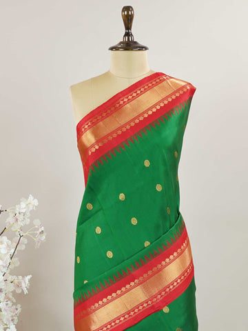 Gadwal Silk Gadwal handlooms are where simplicity meets regal artistry. Their contrast borders and rich pallus embody cultural pride. Shantala - Handloom Gadwal Silk Saree | Pure Silk | Zari Border - Manoranjitham Weaves - Handloom Store