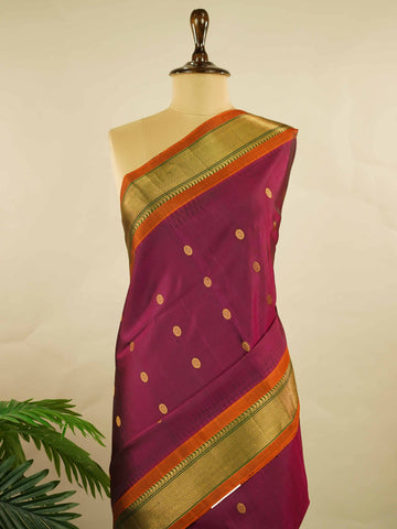 Gadwal Silk Gadwal handlooms are where simplicity meets regal artistry. Their contrast borders and rich pallus embody cultural pride. Arohini - Gadwal saree - Manoranjitham Weaves - Handloom Store