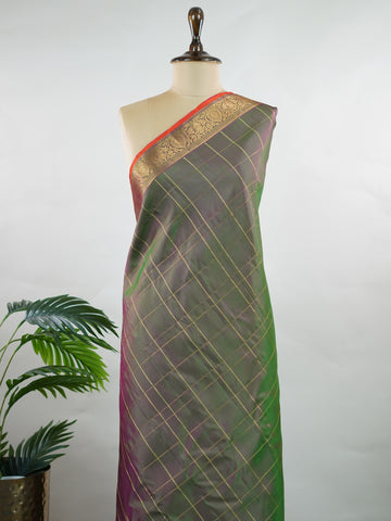 Adishakti – Green Handloom Gadwal Silk Saree | Pure Silk | Zari Border