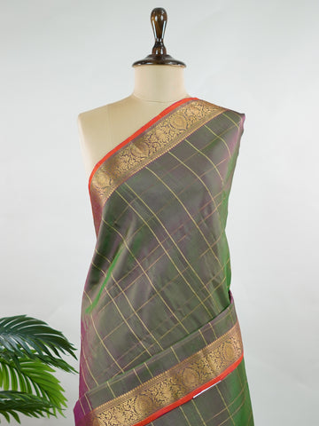 Adishakti – Green Handloom Gadwal Silk Saree | Pure Silk | Zari Border