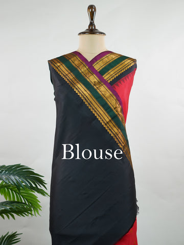 Bilvani – Red Handloom Gadwal Silk Saree | Pure Silk | Zari Border