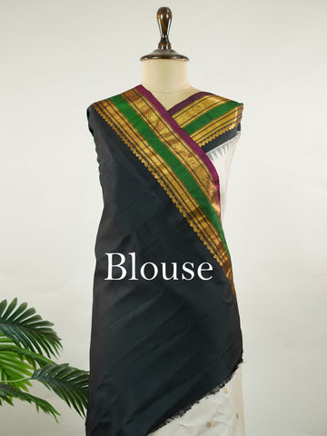 Atmika – Grey Handloom Gadwal Silk Saree | Pure Silk | Zari Border