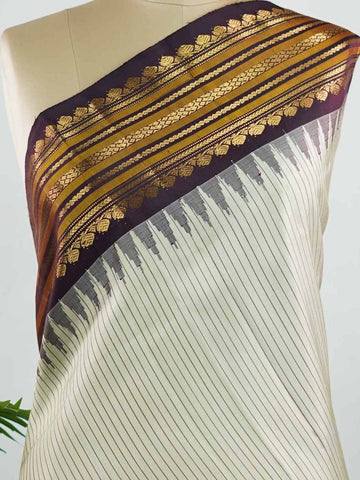 Smriti - Handloom Gadwal Silk Saree | Pure Silk | Zari Border