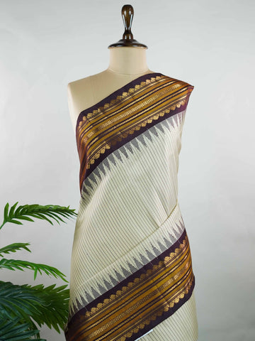 Smriti - Handloom Gadwal Silk Saree | Pure Silk | Zari Border